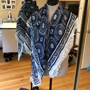 BOGO - NEW Staring at Star Navy Blue Print Gauzy Scarf